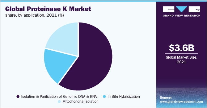 全球蛋白酶K市场份额，各应用，2021年(%)